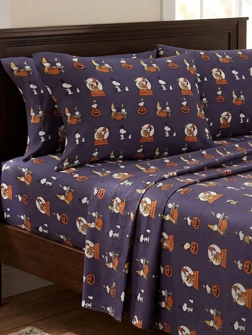 NWT! Peanuts Snoopy Halloween Full Size Sheet Set